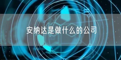安纳达是做什么的公司