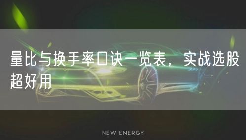 量比与换手率口诀一览表,实战选股超好用