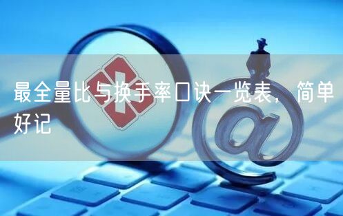 最全量比与换手率口诀一览表,简单好记